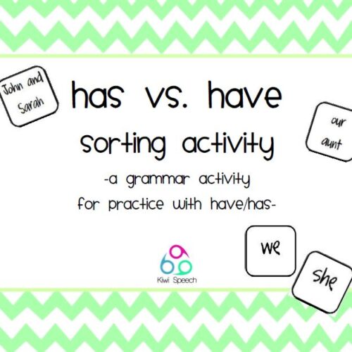 Cover image for has versus have grammar sorting activity