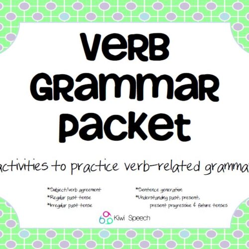 Cover image for verb grammar packet