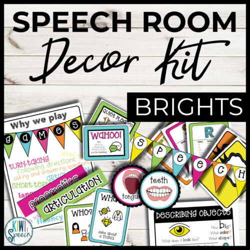 Speech Therapy Room Decor - Functional Speech Decor Kit & Visual Aids - Brights
