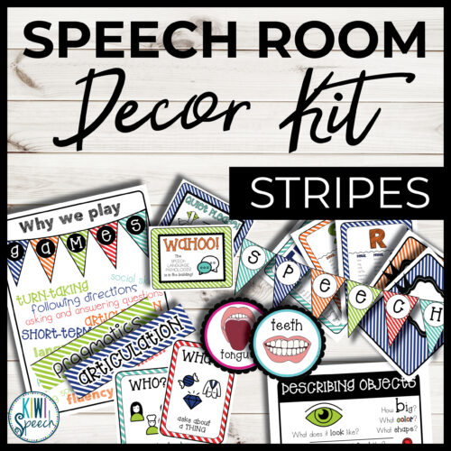 Speech Therapy Room Decor - Functional Decor Kit with Visual Aids - Stripes