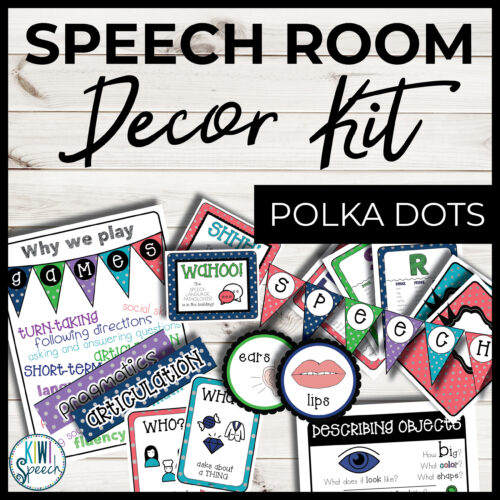 Speech Therapy Room Decor - Functional Decor Kit with Visual Aids - Polka Dots