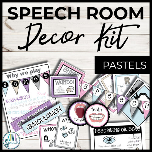 Speech Therapy Room Decor - Functional Speech Decor Kit and Visual Aids - Pastel