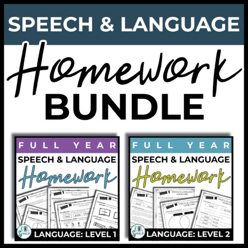 Speech Therapy Language Homework for the Entire Year and Summer Speech Homework