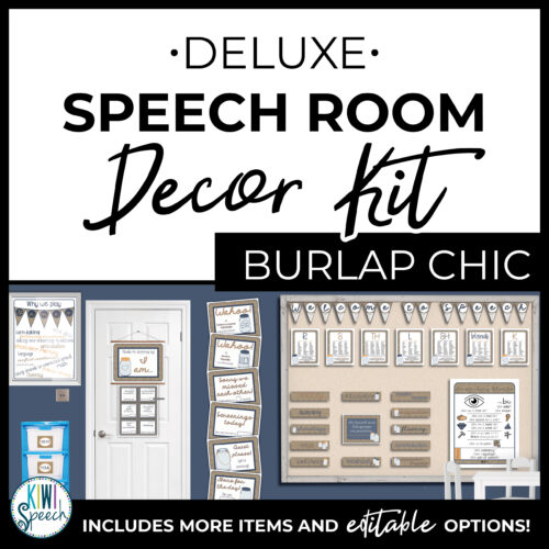 Speech Therapy Room Decor - Functional Speech Decor w/ Visual Aids - Burlap Chic
