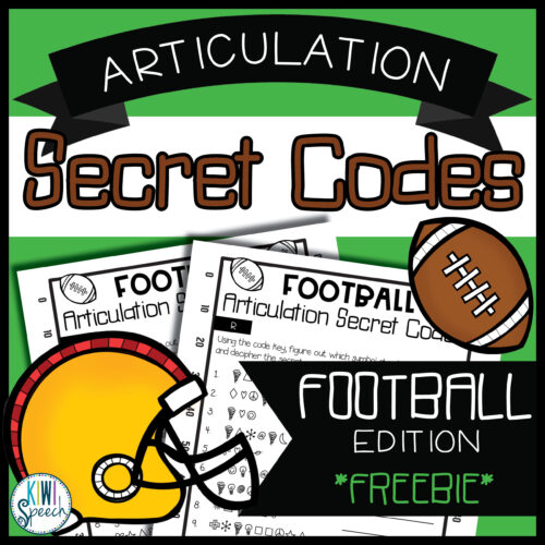 NO PREP Articulation Secret Codes for Speech Therapy- Football Edition {FREEBIE}
