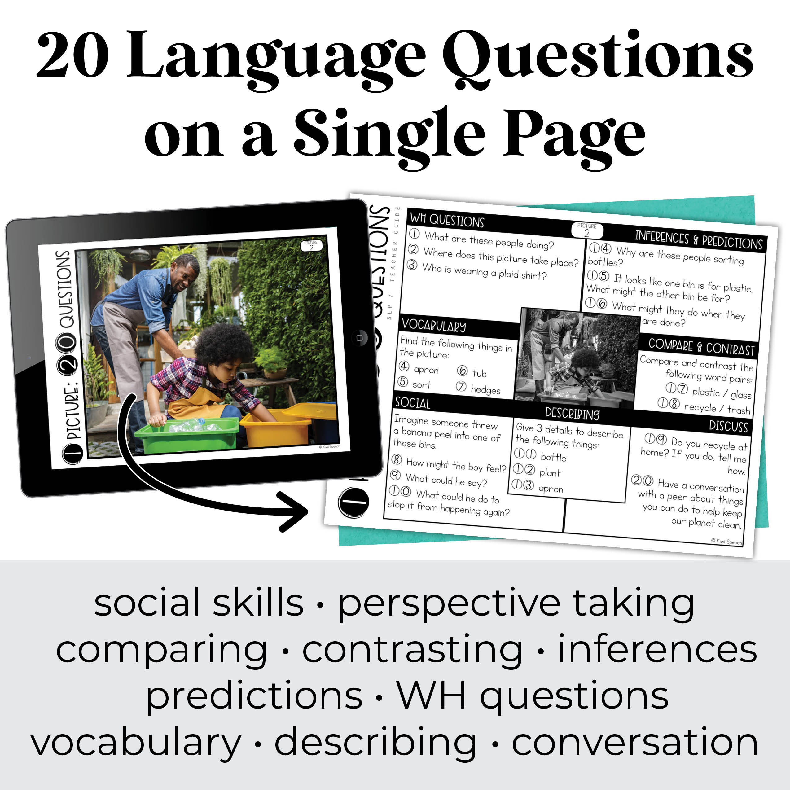 No-Prep Real Photos Language Activity for Speech Therapy Mixed Groups ...