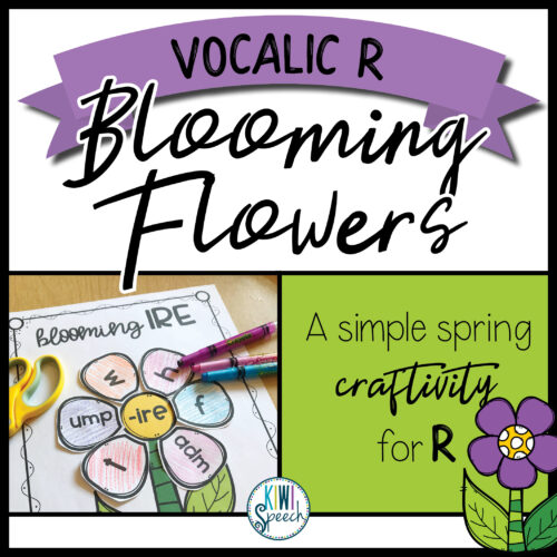 Vocalic R blooming flowers. A simple spring craftivity for R. Inclues an image of a flower cut out on paper with each petal having different letters that match up with the vocalic R -ire in the middle.