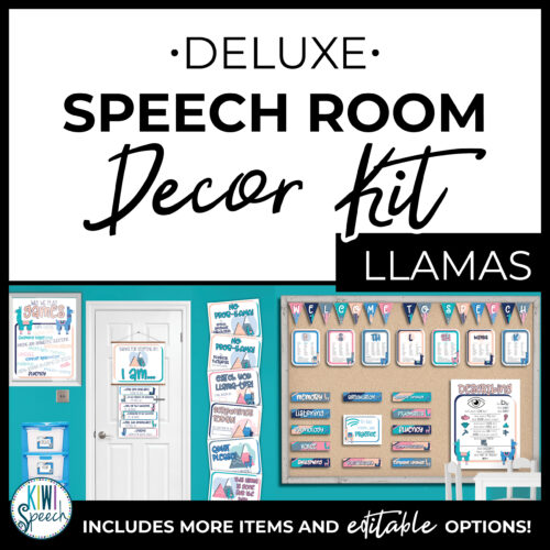 Speech Therapy Room Decor - Functional Speech Decor with Visual Aids - Llama