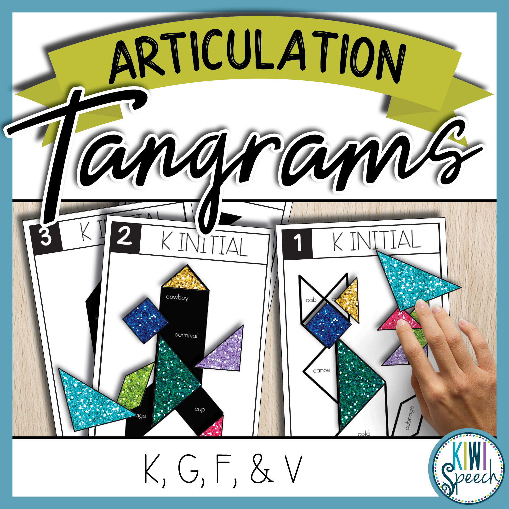 Tangram Speech Therapy Puzzles - Speech Therapy Activity for K, G, F, V