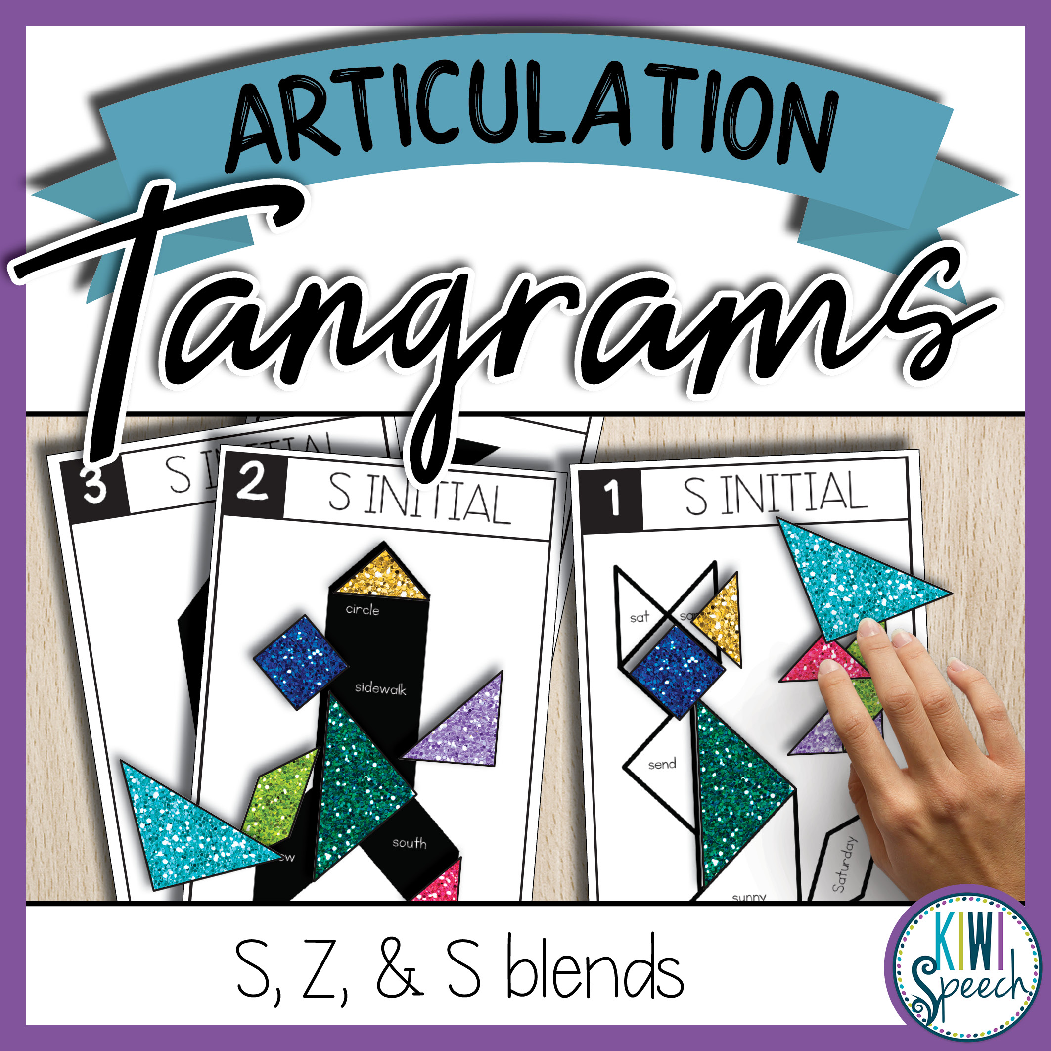 Tangram Speech Therapy Puzzles - Speech Therapy Activity for S, S blends, Z