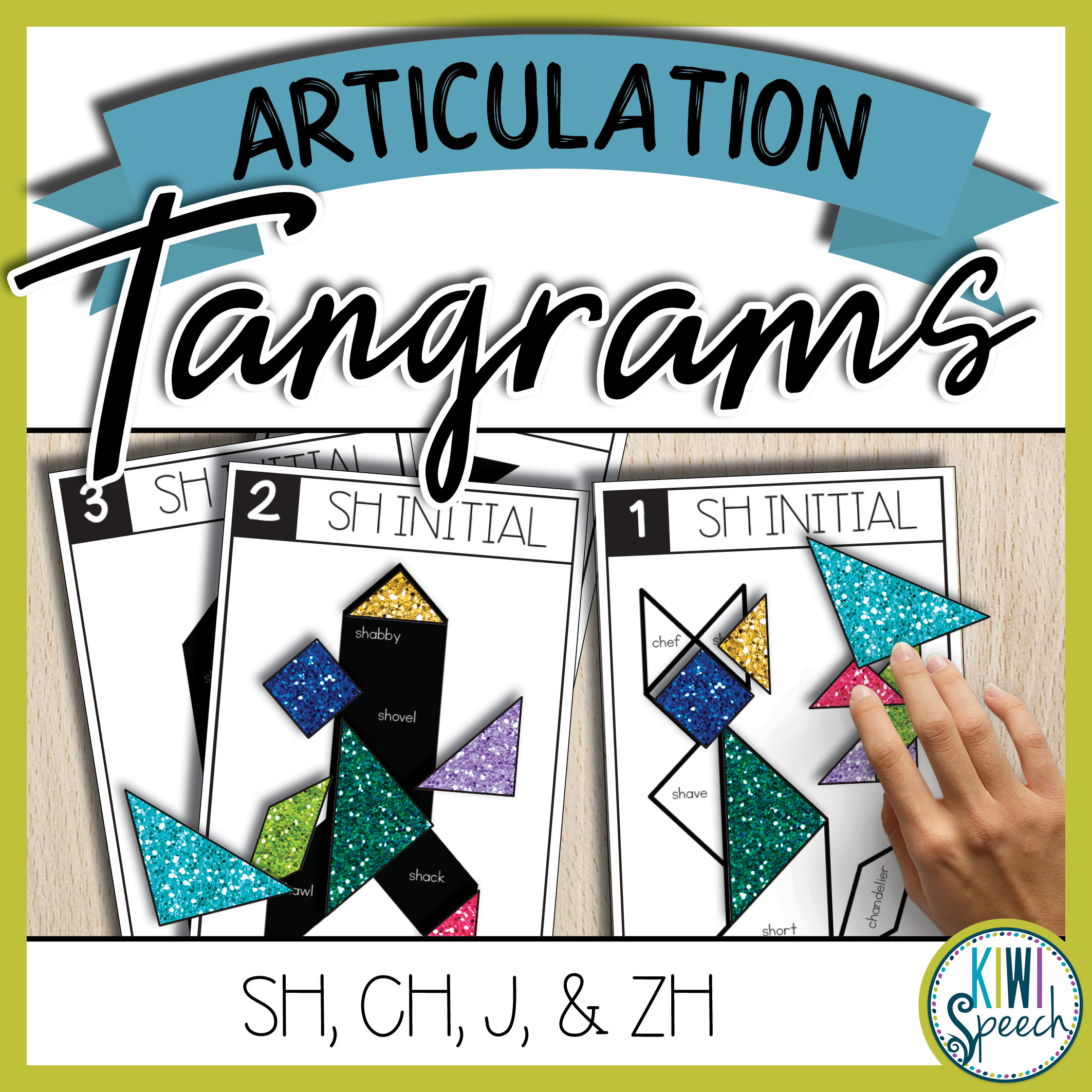 Tangram Speech Therapy Puzzles - Speech Therapy Activity for SH, CH, J, & ZH