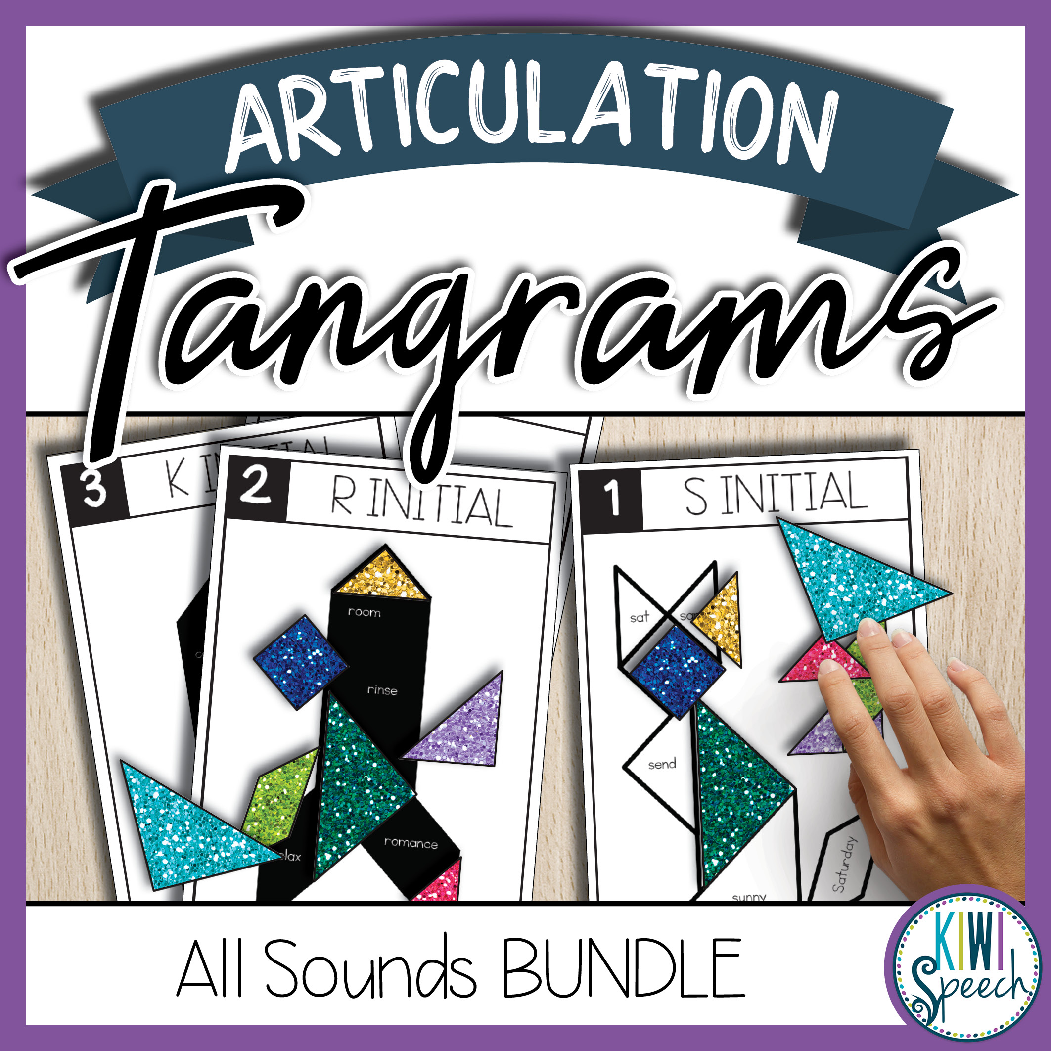 Tangram Speech Therapy Puzzles Bundle - Speech Therapy Brain Teaser Activity