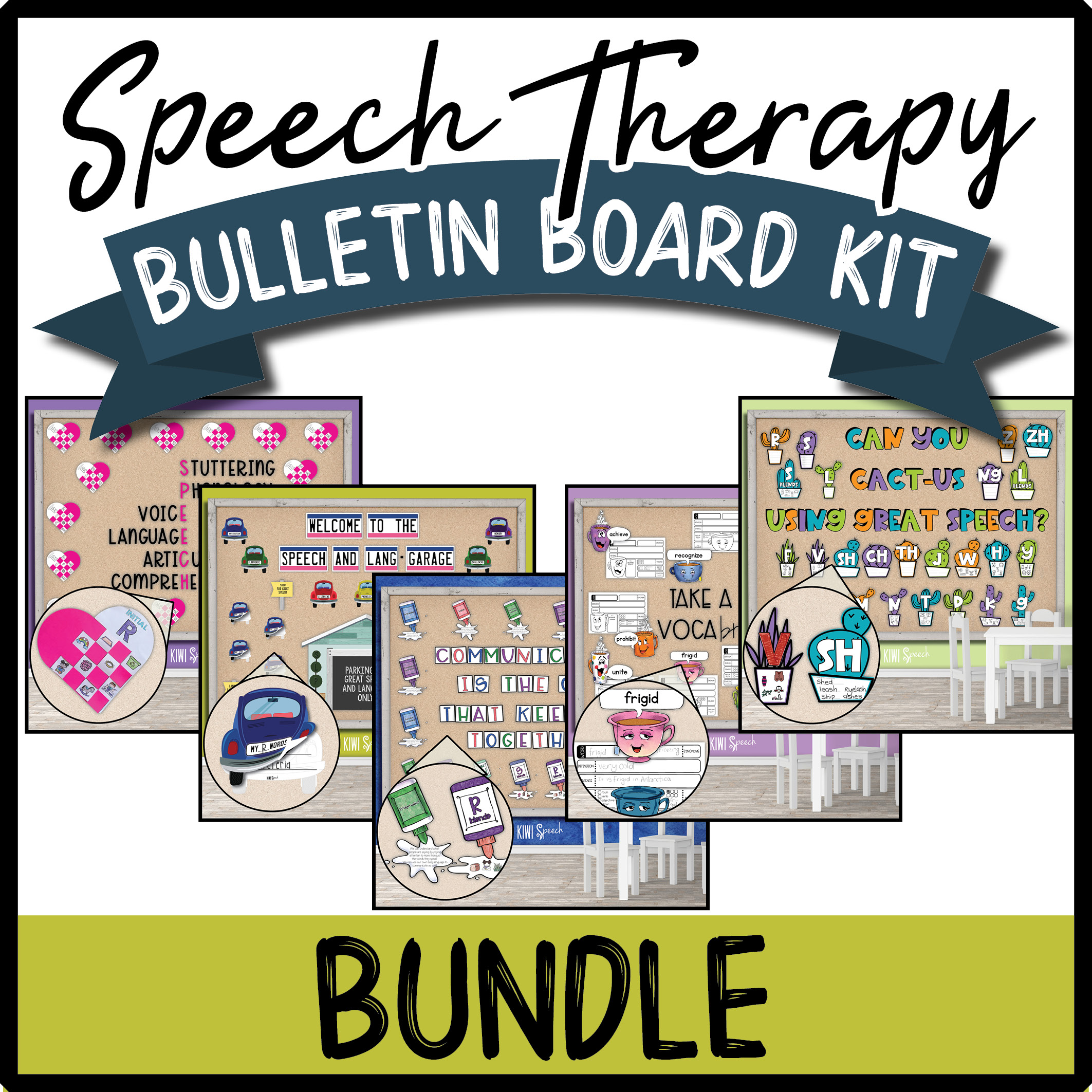 Speech Therapy Room Decor - Bulletin Board & Door Kit Speech Decor Bundle