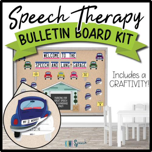 Cars Speech Bulletin Board / Door Kit + Craftivity - Speech Therapy Room Decor