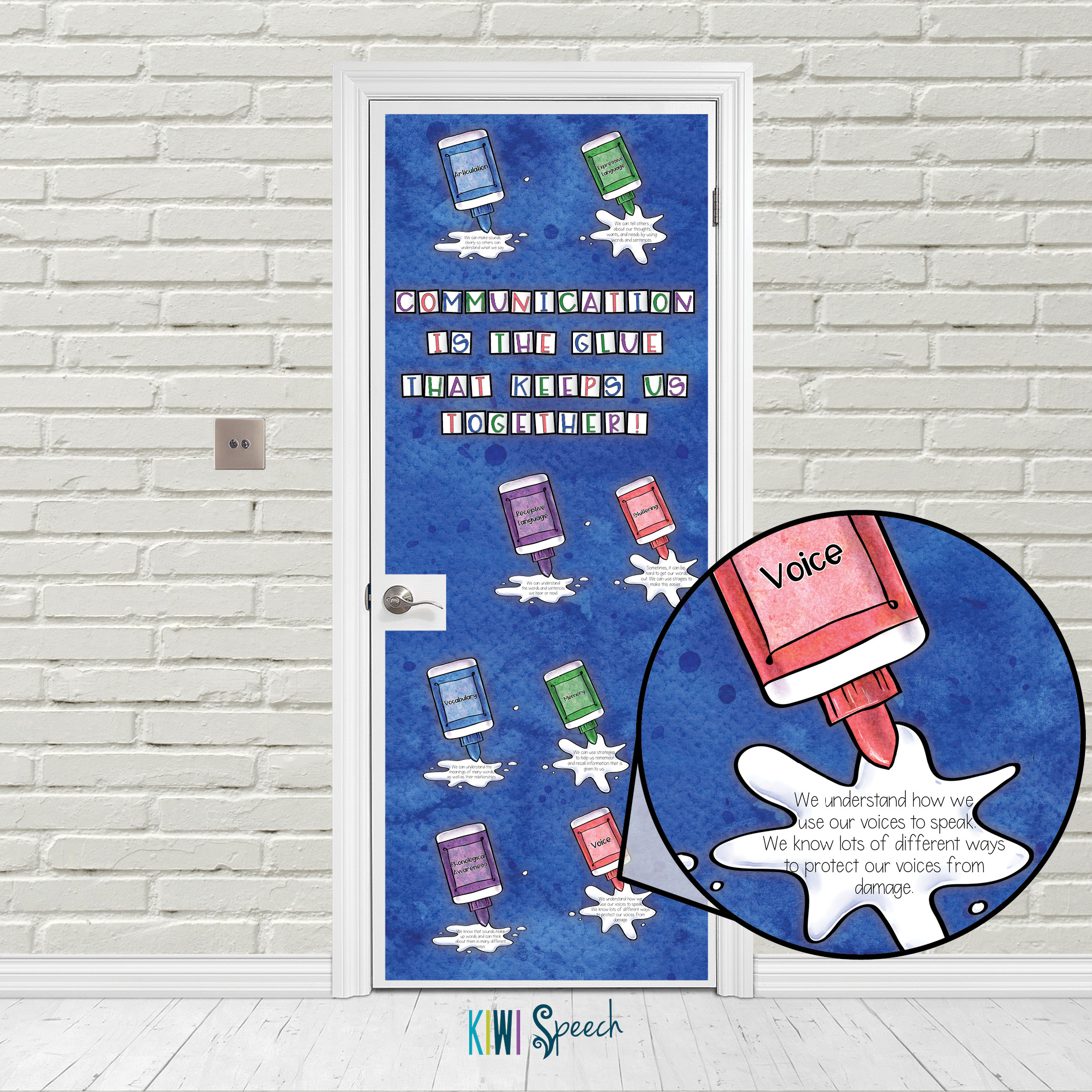 Glue Speech Bulletin Board / Door Kit + Craftivity - Speech Therapy ...