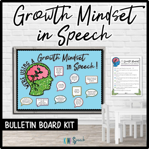 Growth Mindset Bulletin Board & Statements Poster for Speech Therapy Room Decor