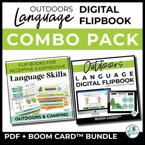 Outdoors Receptive & Expressive Language Flipbooks - PDF + BOOM CARD Combo Pack