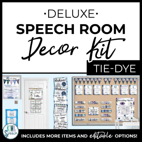 Speech Therapy Room Decor - Functional Speech Decor Kit w/ Visual Aids - Tie Dye