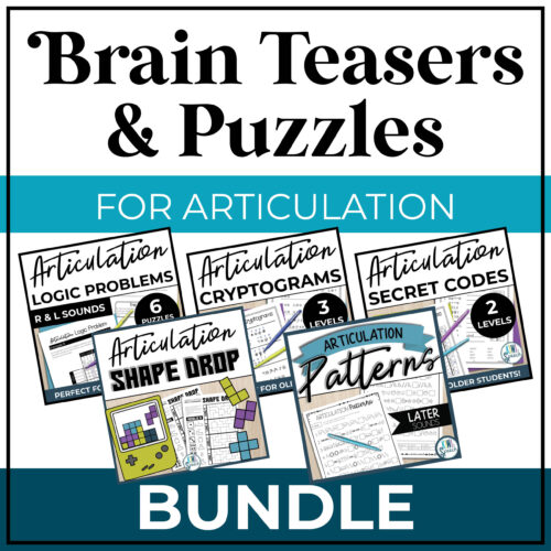 Articulation Brain Teasers and Puzzles | Speech Therapy for Older Students
