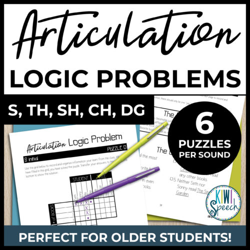 Articulation Logic Problems S, TH, SH, CH | NO-PREP Speech Therapy Brain Teasers