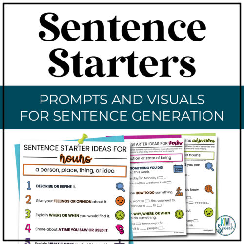 Sentence Starter Ideas - Visual Aids for Creating Sentences in Speech Therapy