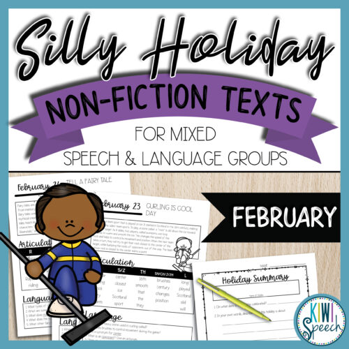 No Prep Silly Holiday Texts for Speech Therapy Mixed Groups - February